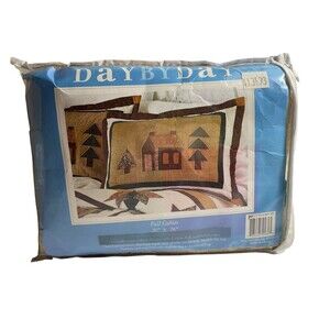 Rustic Cozy Fall Country Lodge Cabin Patchwork Pillow Sham Quilted 20”x26”